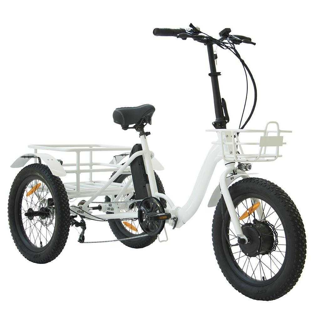 Eunorau 500W Fat Tire Folding Electric Trike-Trike-Eunorau-Right Side Front Oblique View
