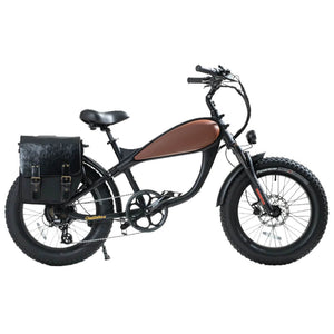 Revi Bikes Cheetah Mini 500W Fat Tire Electric Bike Fat Revi Bikes Bike Rack Black Pannier Bags 228 7