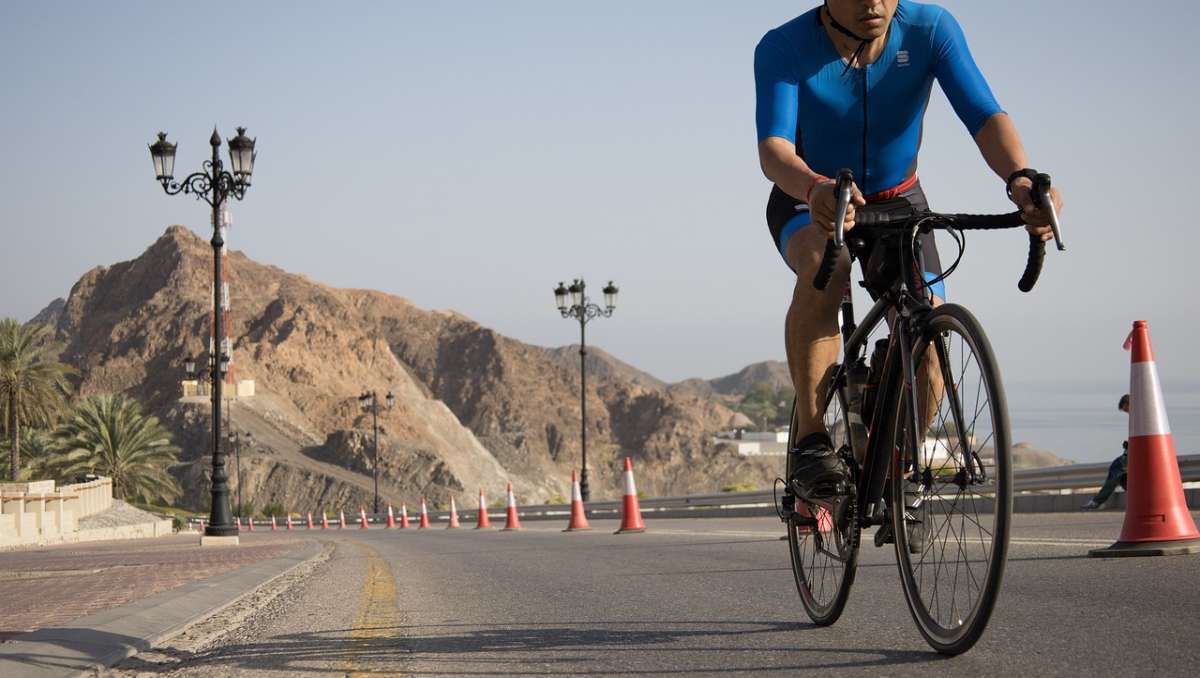 Man riding electric bike