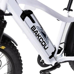 Bakcou Ebikes Flatlander 750W Fat Tire Electric Hunting Bike-fat-Bakcou Ebikes-Left Side Closeup of Battery