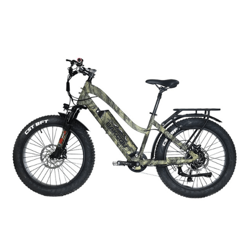 Bakcou-Flatlander-Step-Through-750W-Fat-Tire-Electric-Hunting-Bike-fat-Bakcou-eBikes-Side View - Really Good Ebikes