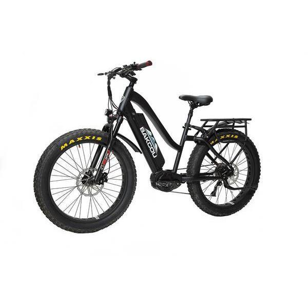 Bakcou Mule 24" Step-Thru (ST) 1000W Fat Tire Adventure Ebike-Mountain-Bakcou eBikes-White-Left Side Front Oblique View