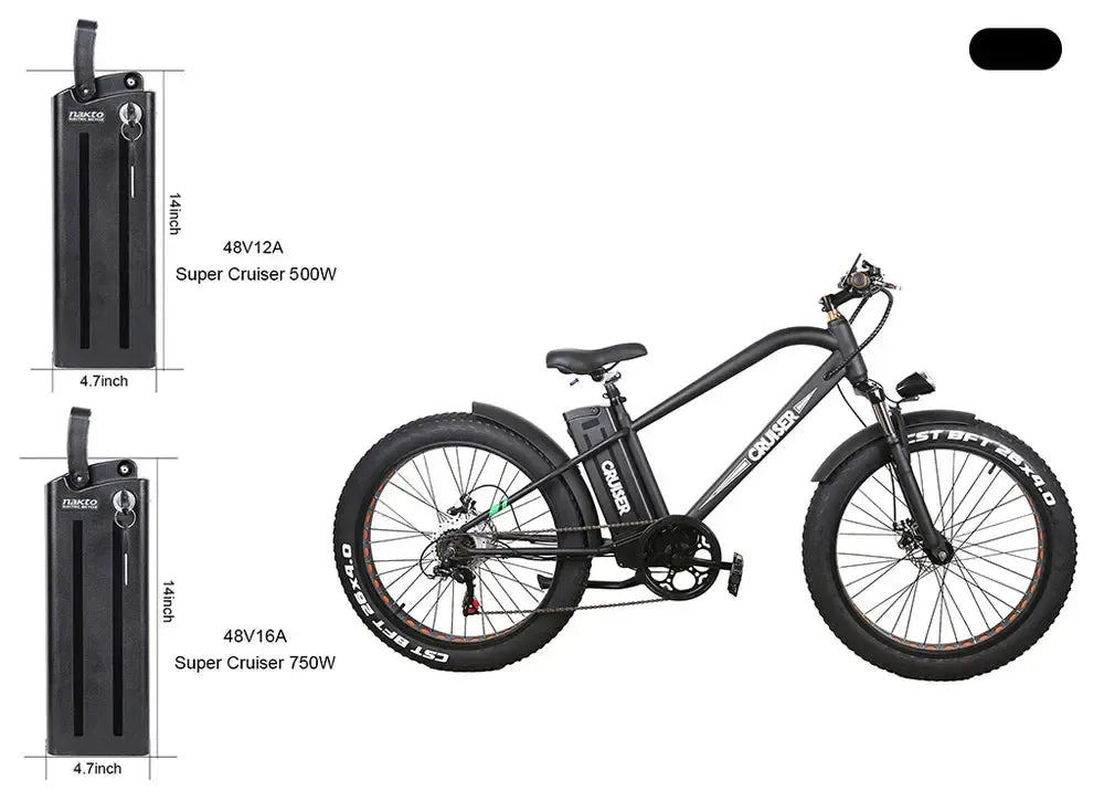 Ebike Battery Replacement for Nakto Super Cruiser