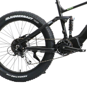 Eunorau Fat-HS Full Suspension Fat Tire Electric Mountain Bike-fat-Eunorau-Right Side Closeup of Back of Bike