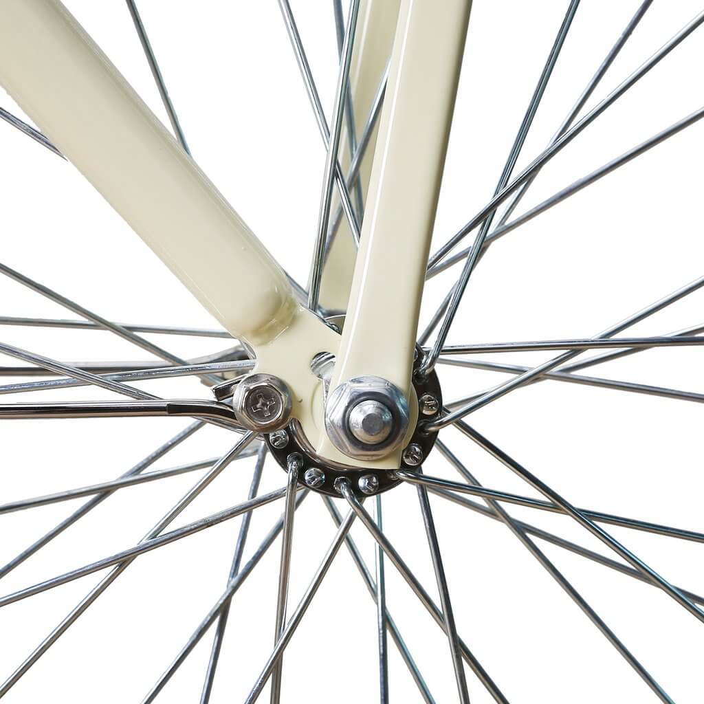 Nakto Classic Step-Thru Cruiser Electric Bike-Step-Through-Nakto-Front Hub Closeup