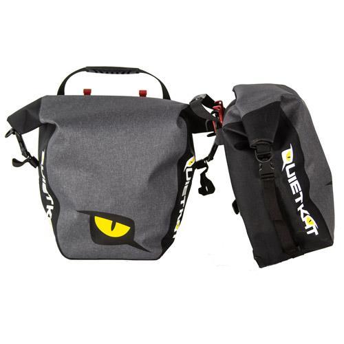 Quietkat Pannier Bags-Bag-QuietKat-Single Pannier Bag-Front and Side View of Dual Bags