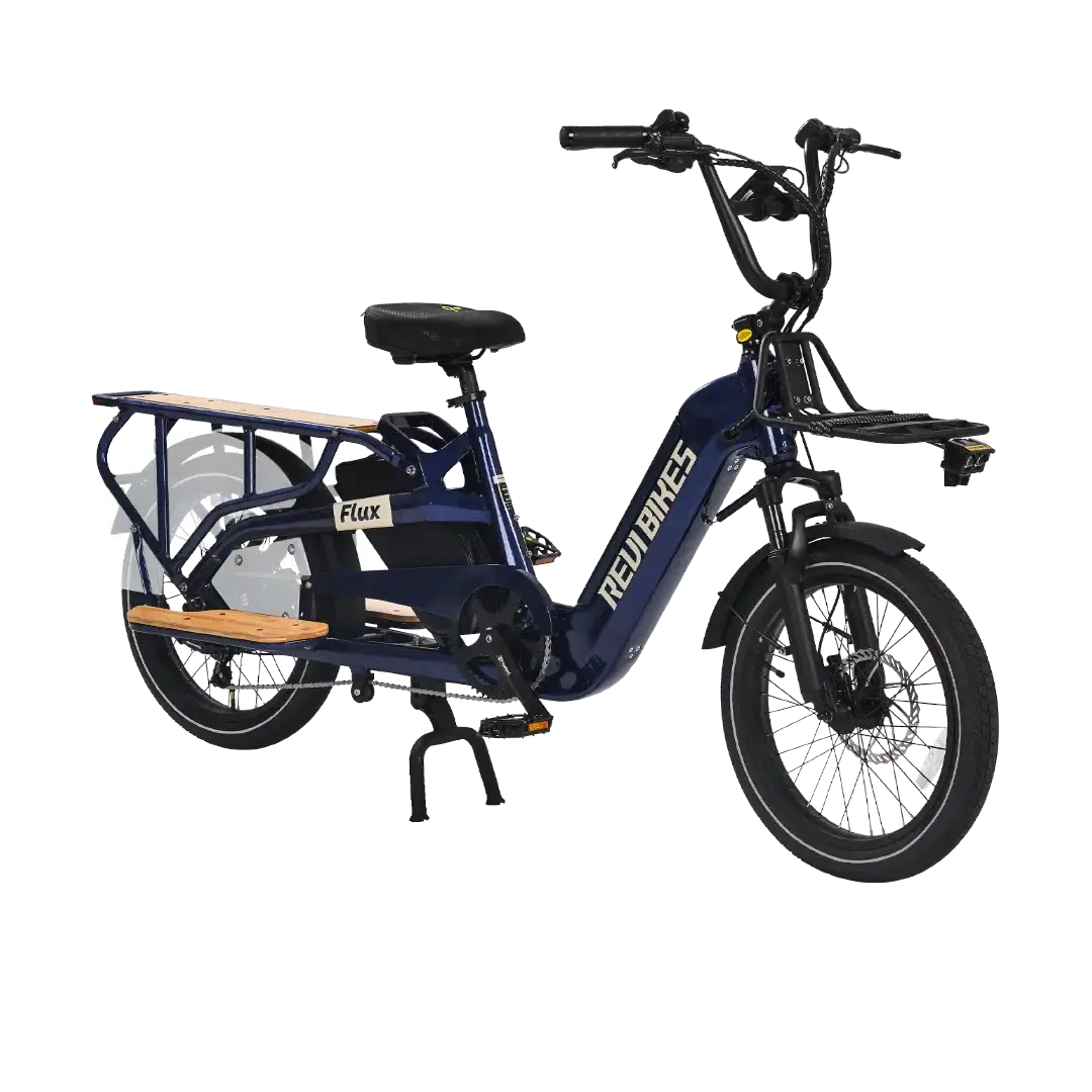 Revibikes Flux Electric Cargo Bike with Passenger Seat Family Cargo Ebike,Grey,Second Battery 15Ah 720Wh
