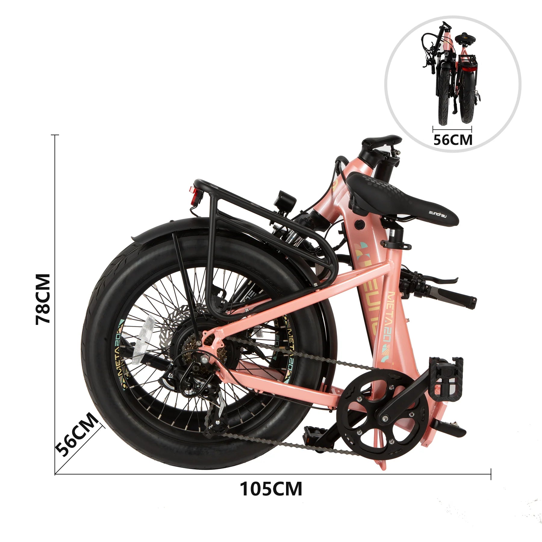 Eunorau Meta20 1.0 Rear Drive 500W 48V/15Ah Electric Folding Bike
