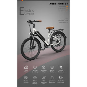 Aostirmotor G350 350W Commuter Electric Bike w/ Twist Throttle