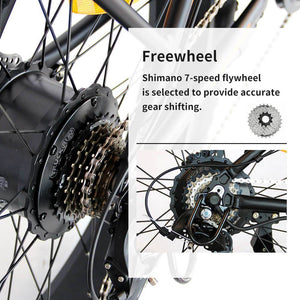 Aostirmotor S07-2 Fat Tire Electric Mountain Bike-Mountain-Aostirmotor Ebikes-View of Freewheel