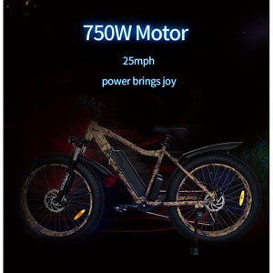 Aostirmotor S07-2 Fat Tire Electric Mountain Bike-Mountain-Aostirmotor Ebikes-Left Side View w/ Details