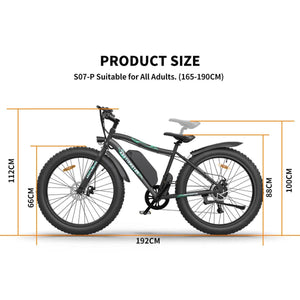 Aostirmotor-S07-P-500W-Fat-Tire-Electric-Mountain-Bike-Mountain-Aostirmotor-Ebikes- product-size - view with details