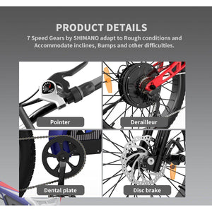 Aostirmotor S17-1500W High-Powered Electric Mountain Bike-Mountain-Aostirmotor Ebikes-Bike Parts w/ Detail