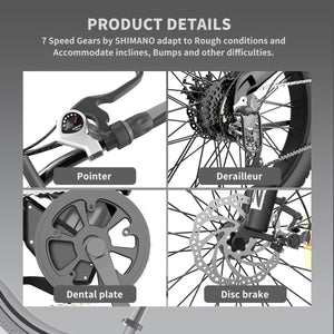 Aostirmotor S18 Full-Suspension Electric Mountain Bike-Mountain-Aostirmotor Ebikes-Bike Parts w/ Detail