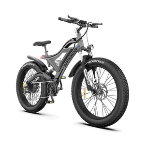 Aostirmotor S18 Full-Suspension Electric Mountain Bike-Mountain-Aostirmotor Ebikes-Right Side Front Oblique View