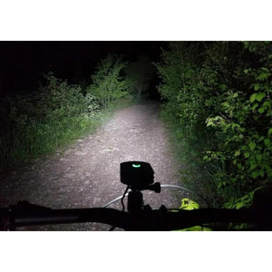 Bakcou 2200 Mount GoPro Headlight-Lights-Bakcou Ebikes-View of Light on Bike at Night