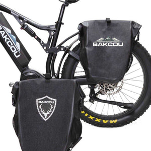 Bakcou eBikes Dual-Use Backpack/Pannier Bag Set-Bag-Bakcou Ebikes-View of Bag on Bike