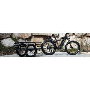 Bakcou eBikes Folding Cargo Trailer-Trailer-Bakcou Ebikes-Right Side View of Trailer Attached to Bike