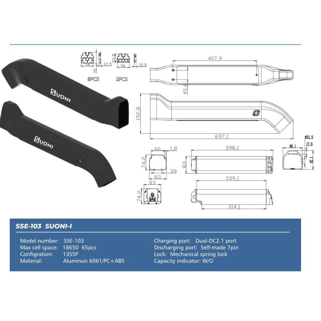 Eunorau-48V/14Ah-48V/17Ah-Replace-and-Upgrade-Battery-for-FAT-HS-Defender-S-W/ Specs