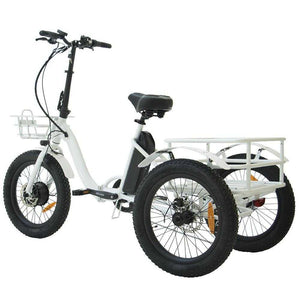 Eunorau 500W Fat Tire Folding Electric Trike-Trike-Eunorau-Left Side Back Oblique View