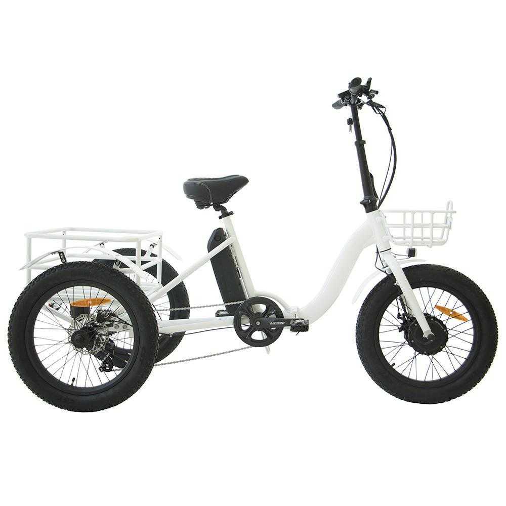 Eunorau 500W Fat Tire Folding Electric Trike with Twist Throttle Trike