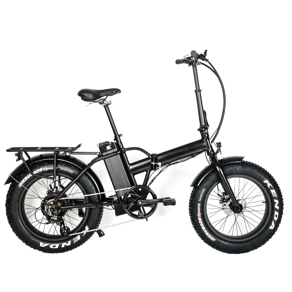Eunorau Fat-MN Fat Tire Folding Ebike-Folding-Eunorau-Black-Standard + Extra 48V/12.5Ah Battery (+$300)-Right Side View