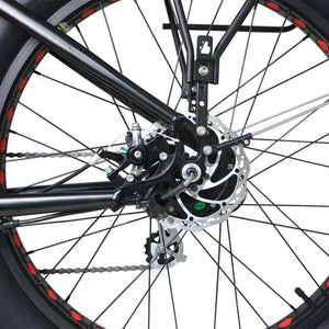 Eunorau Fat-AWD Dual-Motor Fat Tire Electric Mountain Bike-Mountain-Eunorau-Left Side Closeup of Rear Hub