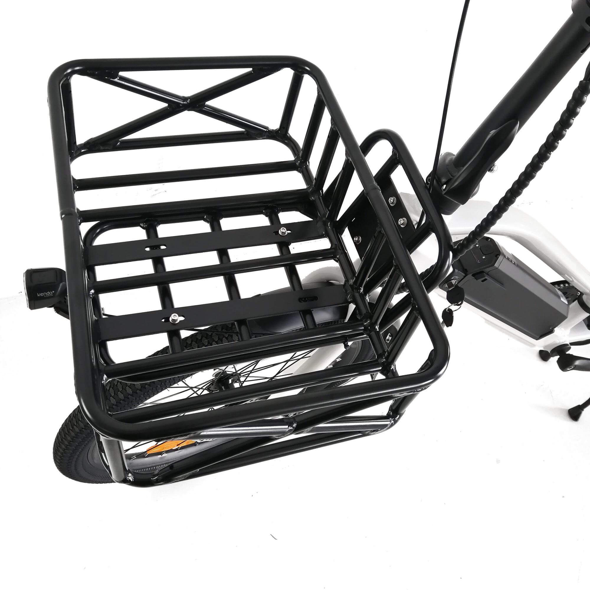 Eunorau Max-Cargo 750W Electric Cargo Bike-Cargo-Eunorau-Closeup Top View of Front Rack