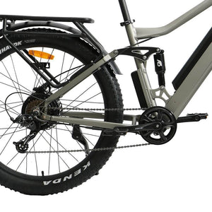 Eunorau UHVO All-Terrain Full-Suspension E-Mountain Bike-Mountain-Eunorau-Right Side Closeup of Back of Bike