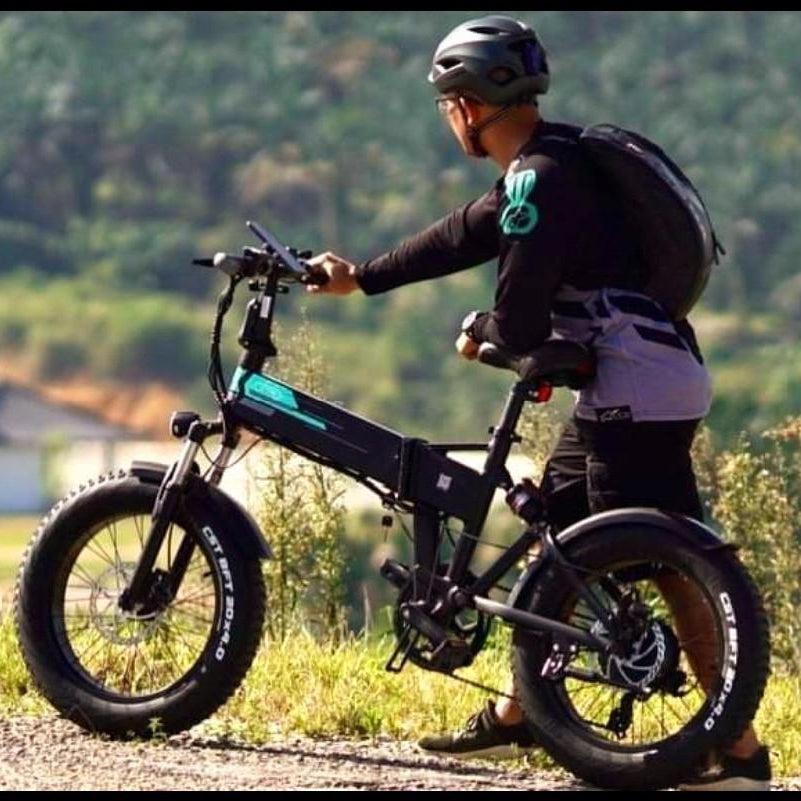 man riding Fiido M1 Pro 500W Fat Tire Folding Electric Bike