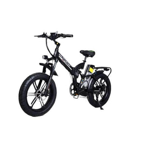 GreenBike Big Dog Off-Road 750W Fat Tire Electric Bike-fat-GreenBike Electric Motion-Black with Silver-Left Side Front Oblique View