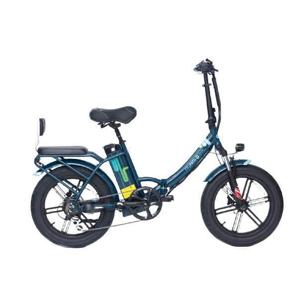 GreenBike City Path Low-Step Fat Tire Ebike-Step-Through-GreenBike Electric Motion-Steel Blue-Right Side View