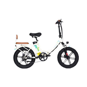 GreenBike City Path Low-Step Fat Tire Ebike-Step-Through-GreenBike Electric Motion-Cream with Pink-Right Side View