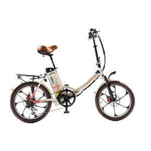 GreenBike City Premium Foldable Electric Bike-Folding-GreenBike Electric Motion-Cream with Pink-Right Side View
