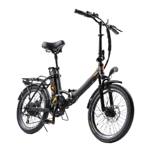 GreenBike Electric Motion Classic LS Folding eBike-Folding-GreenBike Electric Motion-Black-Right Side Front Oblique View