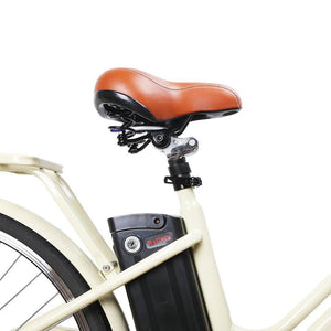 Nakto Classic Step-Thru Cruiser Electric Bike-Step-Through-Nakto-Saddle Closeup