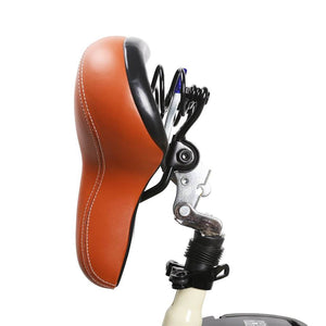 Nakto Classic Step-Thru Cruiser Electric Bike-Step-Through-Nakto-Closeup View of Adjustable Saddle
