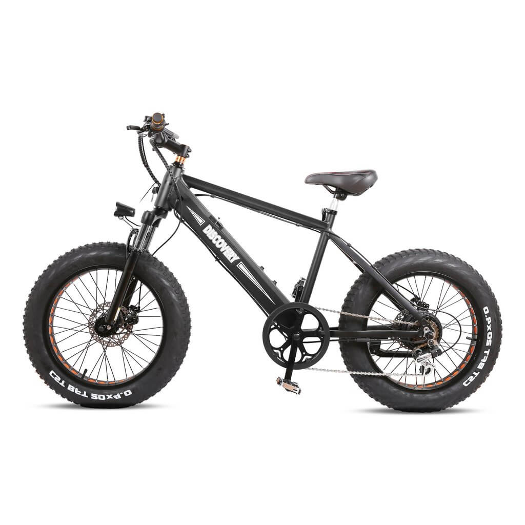 Nakto Discovery 20" Fat Tire Electric Mountain Bike-Mountain-Nakto-Left Side Front Oblique View
