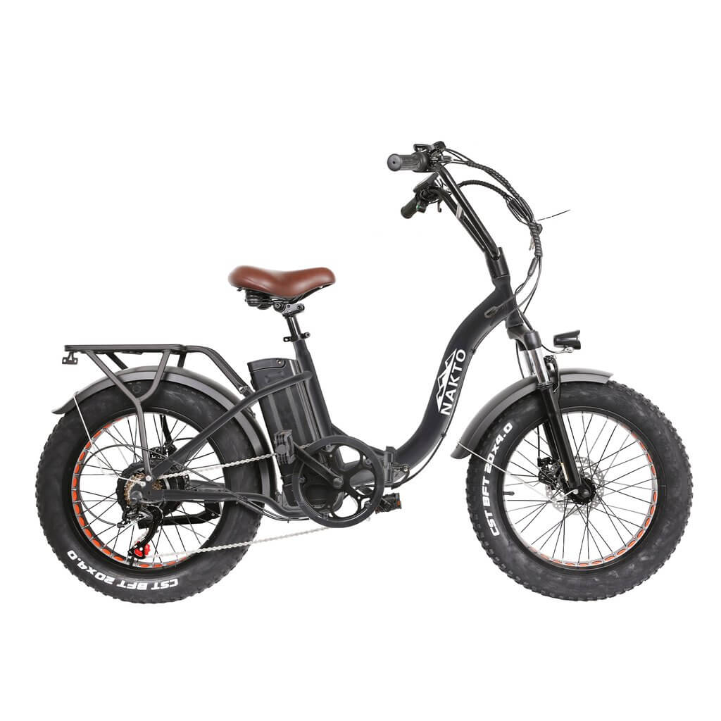 nakto fat tire electric bicycle NAKTO All Terrain Fat Tire Ebike Foldable Beast OX Black