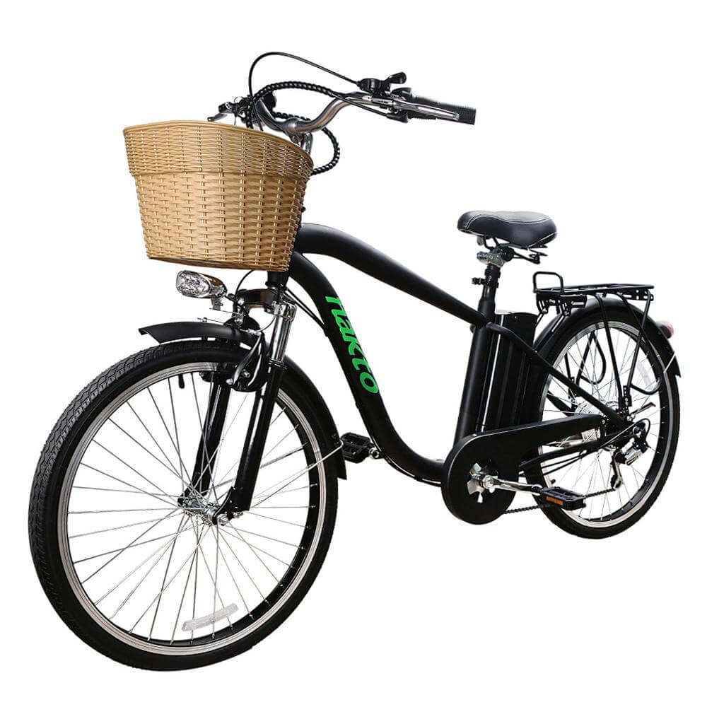 Nakto Men's Camel Cruiser Electric Bike-Cruiser-Nakto-Left Side Front Oblique View