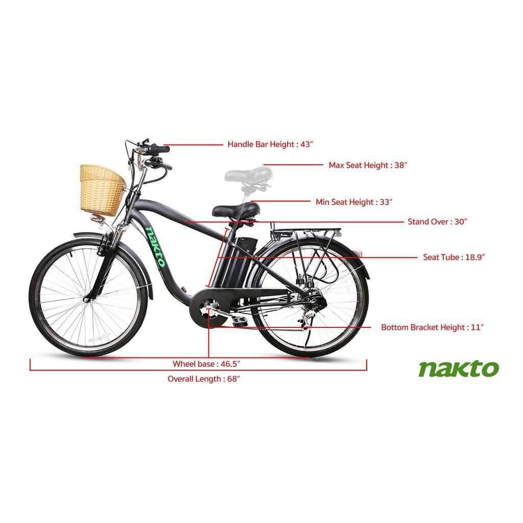 Nakto Men's Camel Cruiser Electric Bike w/ PAS & Twist Throttle Nakto Men's Camel Cruiser Electric Bike w/ PAS & Twist Throttle