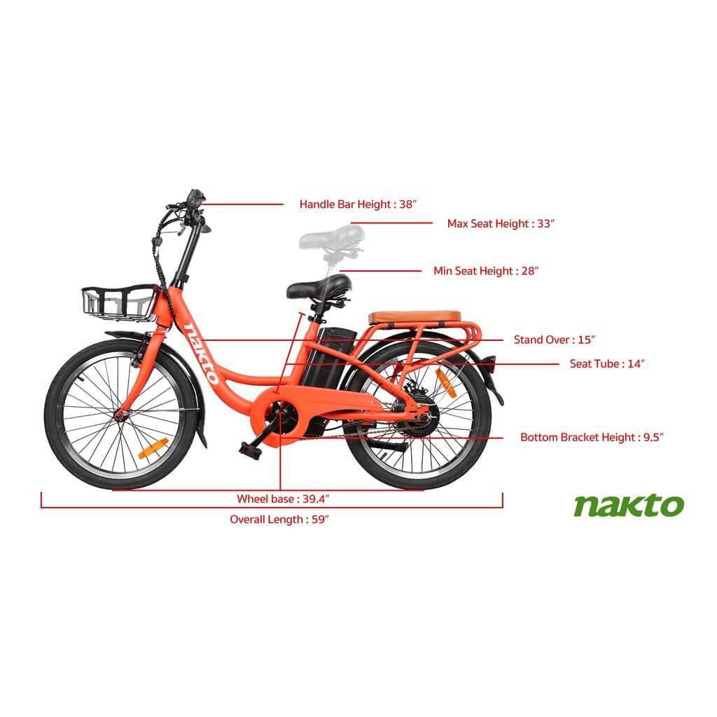nakto cargo electric bicycle Nakto Pony 250W Step-Thru Cargo Ebike w/ Twist Throttle