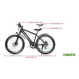 Nakto Ranger Electric Mountain Bike-Mountain-Nakto-Left Side View w/ Measurements