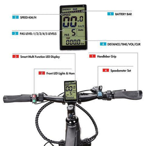 Nakto Ranger Electric Mountain Bike-Mountain-Nakto-Handlebar Controls w/ Details