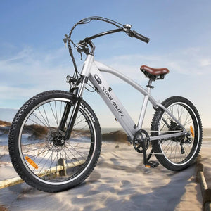 Nakto Santa Monica Cruiser Electric Bicycle-Cruiser-Nakto-Left Side Front Oblique View Outside