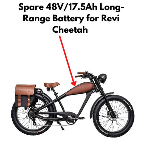 Revi Cheetah Spare Battery-Battery-Revi Bikes-View of Spare Battery on Bike