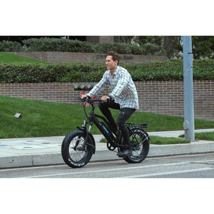 Troxus-Skyhopper-750W-Step-Thru-Fat-Tire-Electric-Bike-Step-Through-Troxus-Mobility - man riding ebike 