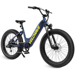 Velowave-Rover-FCTY4-750W-Low-Step-Fat-Tire-Electric-Bike-w-Thumb-Throttle-Step-Through-Velowave-Ebike-Blue-None