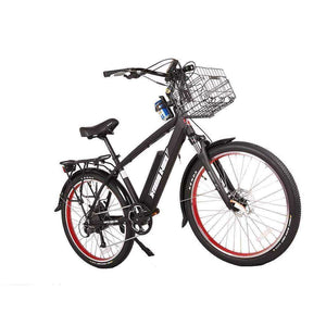 X-Treme Laguna Electric Beach Cruiser Bicycle-Cruiser-X-Treme-Black-Right Side Front Oblique View