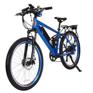 X-Treme Rubicon 500W Full-Suspension Electric Mountain Bicycle-Mountain-X-Treme-Metallic Blue-Left Side Front Oblique View
